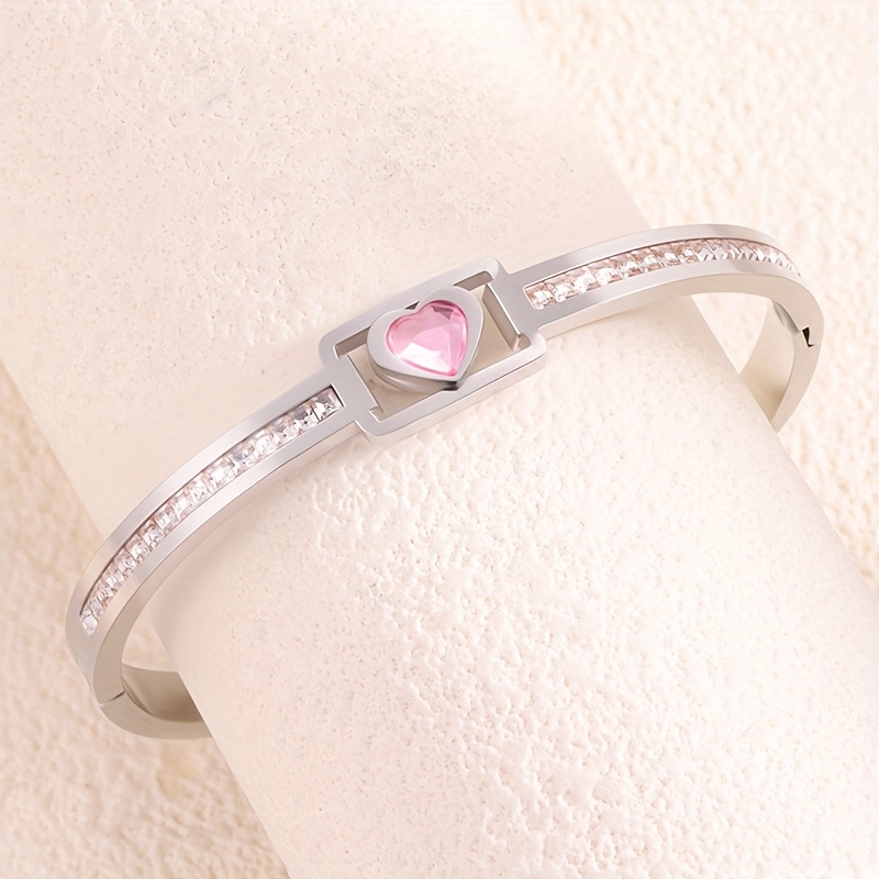 Casual Style Heart-Shaped Rhinestone Bracelet